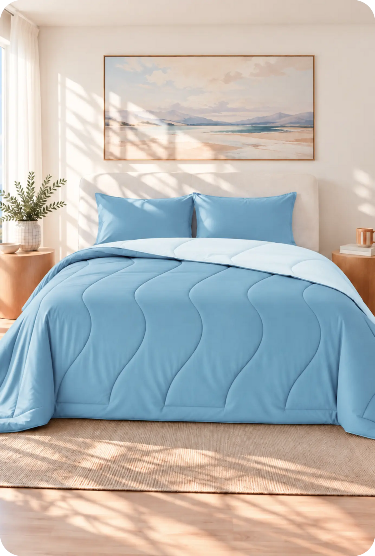 Evercool® Cooling Blanket Comforter - Aqua Blue