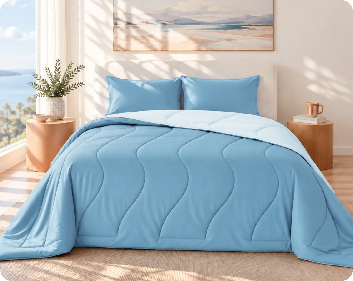 Evercool® Cooling Blanket Comforter - Aqua Blue